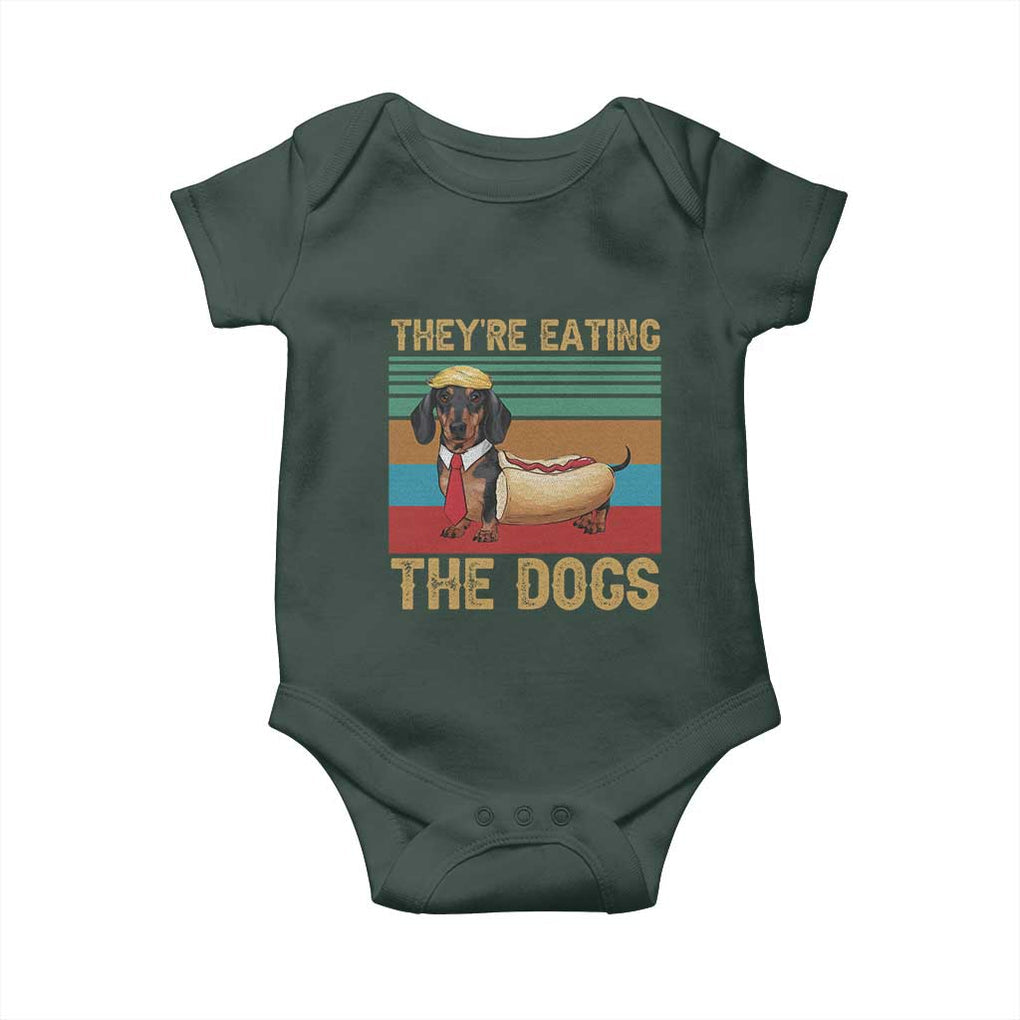 Funny Hot Dog Lover Baby Onesie They're Eating The Dogs Dachshund TS02 Print Your Wear