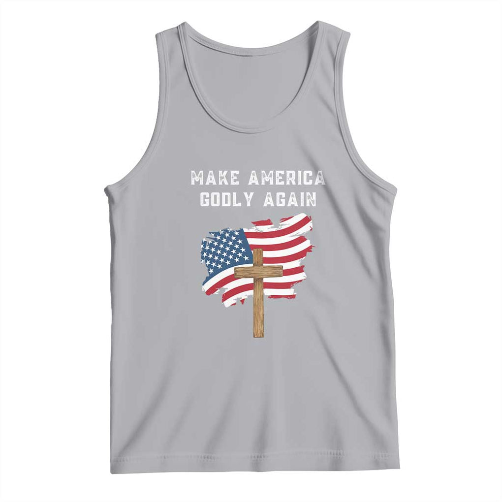 Christian Faith Tank Top Make America Godly Again American Flag TS02 Athletic Heather Print Your Wear