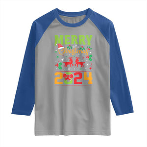 Merry Christmas 2024 Raglan Shirt Classic Festive Xmas Vibe TS02 Sport Gray Royal Print Your Wear