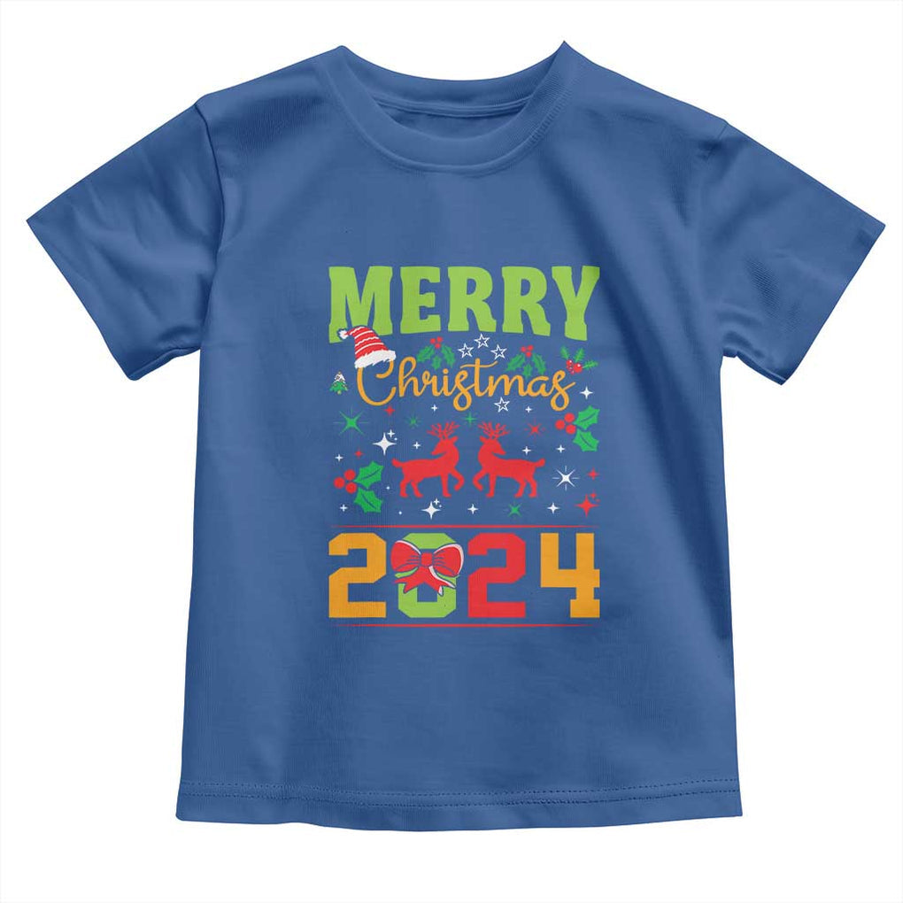 Merry Christmas 2024 Toddler T Shirt Classic Festive Xmas Vibe TS02 Royal Blue Print Your Wear