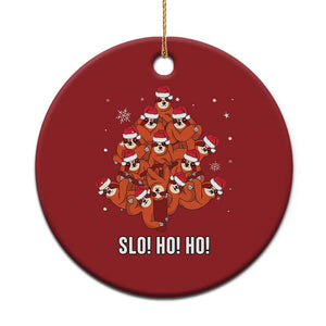 Funny Sloth Xmas Tree Christmas Ornament Slo Ho Ho Ho Santa Hat TS02 Print Your Wear