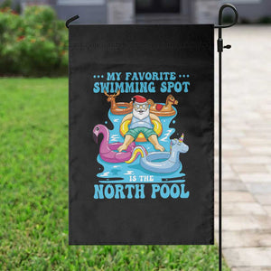 Christmas In July Relaxing Santa Garden Flag My Favorite Swimming Spot Is The North Pole TS02 Print Your Wear