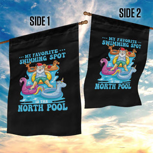 Christmas In July Relaxing Santa Garden Flag My Favorite Swimming Spot Is The North Pole TS02 Print Your Wear