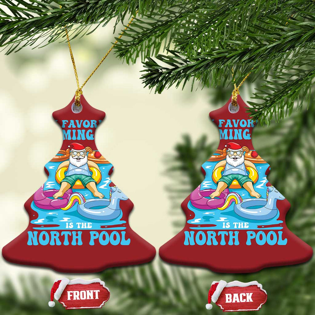 Xmas In July Relaxing Santa Christmas Ornament My Favorite Swimming Spot Is The North Pole TS02 Christmas Tree Red Print Your Wear
