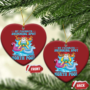 Xmas In July Relaxing Santa Christmas Ornament My Favorite Swimming Spot Is The North Pole TS02 Heart Red Print Your Wear