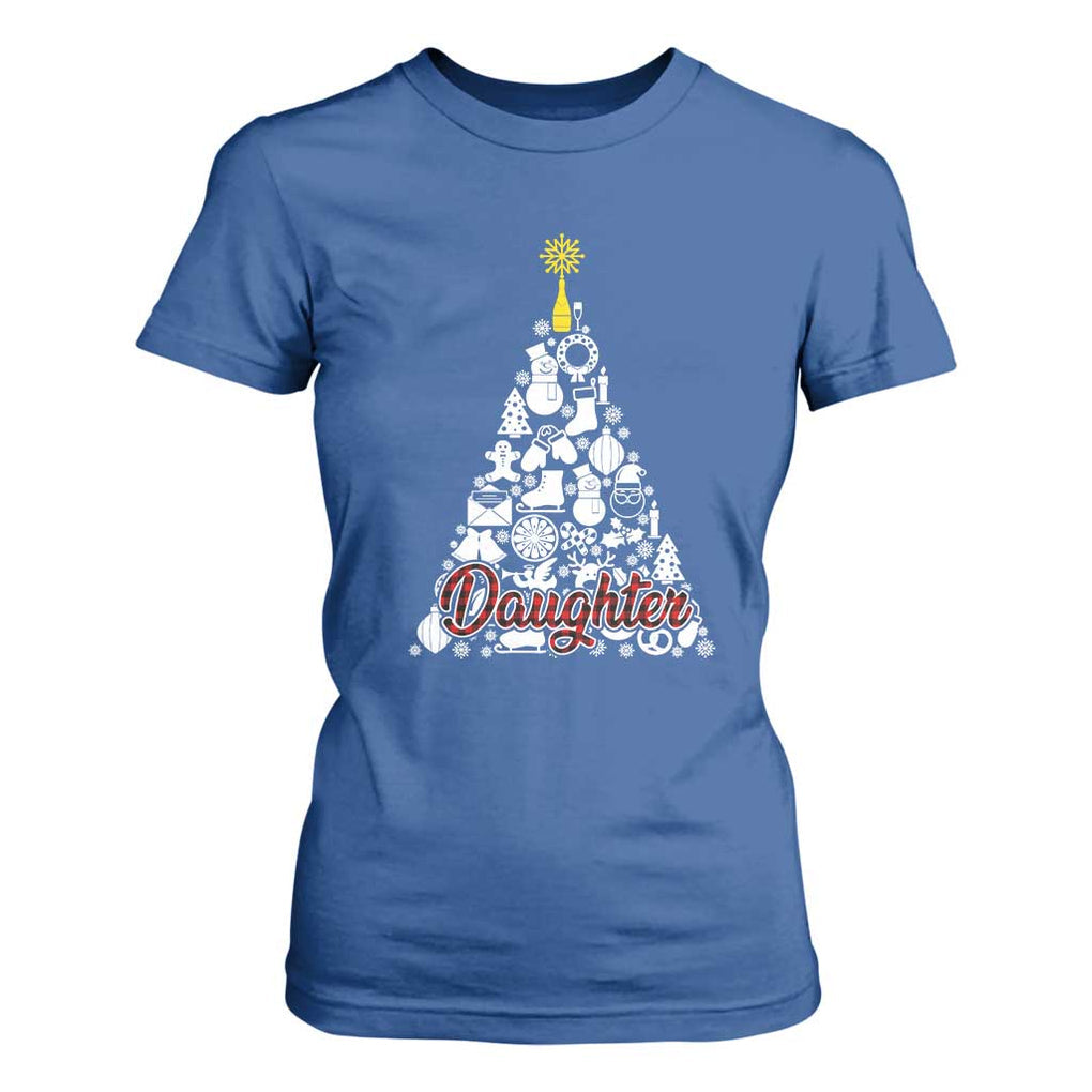 Christmas Tree T Shirt For Women Red Plaid Daughter TS02 Royal Blue Print Your Wear