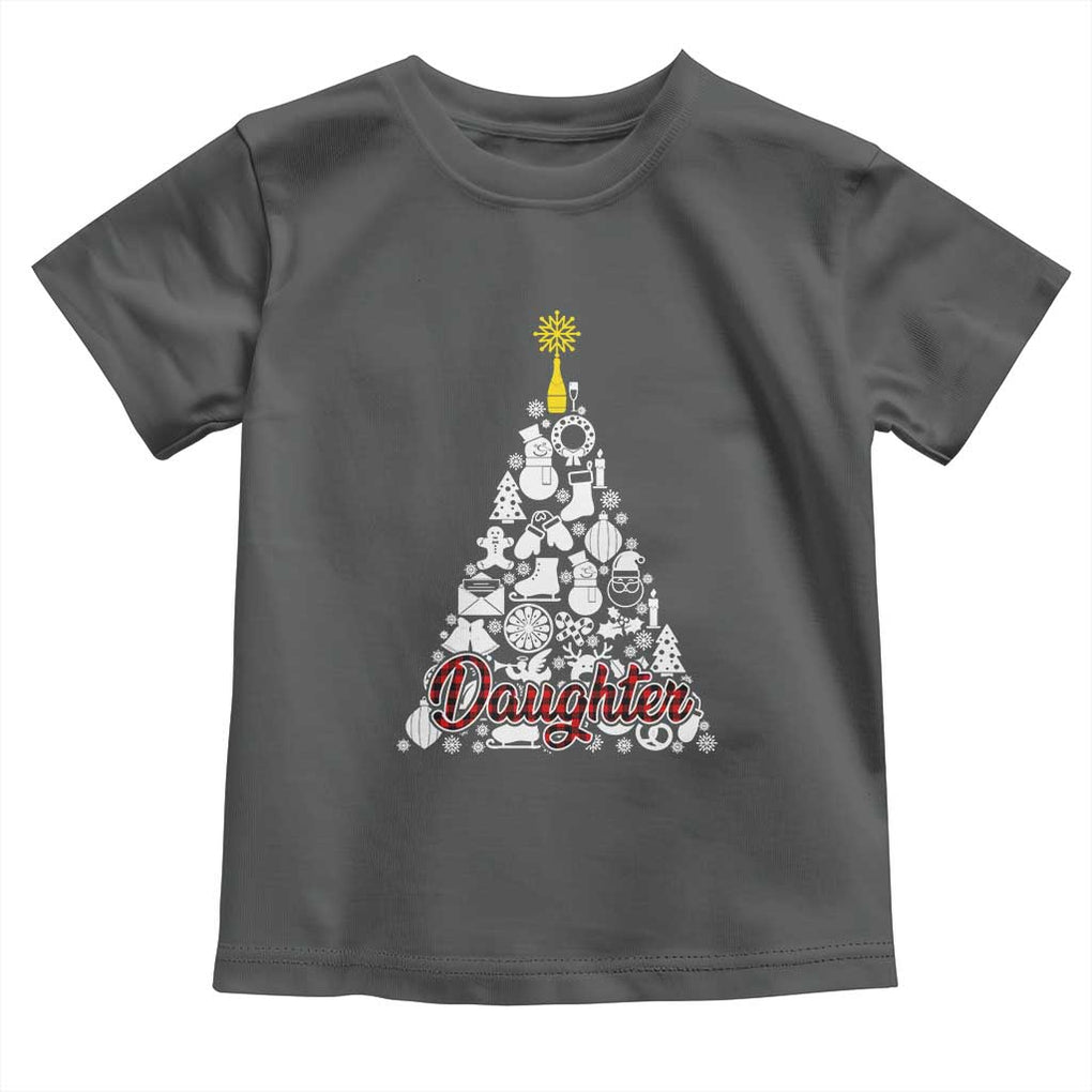 Christmas Tree Toddler T Shirt Red Plaid Daughter TS02 Dark Heather Print Your Wear