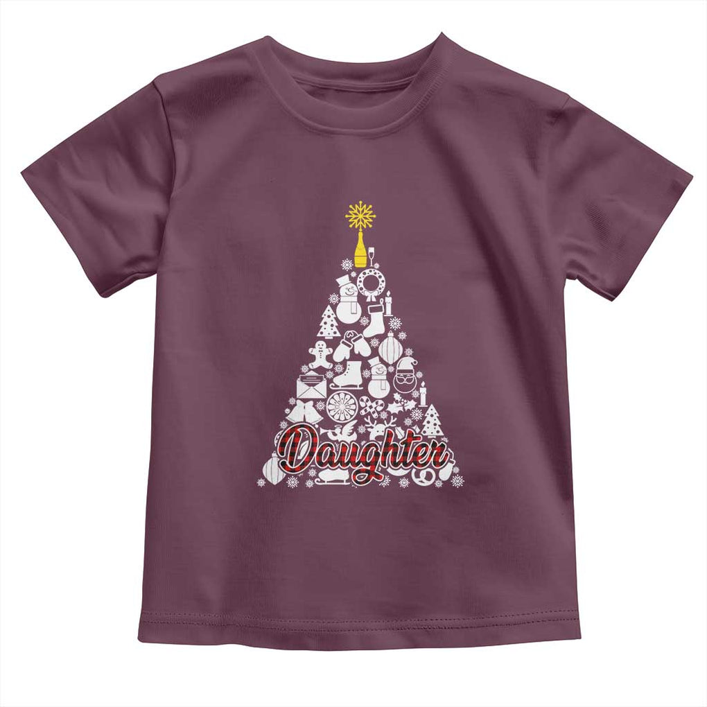 Christmas Tree Toddler T Shirt Red Plaid Daughter TS02 Maroon Print Your Wear