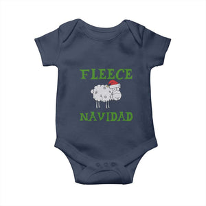 Funny Christmas Sheep Baby Onesie Fleece Navidad Feliz Festive Xmas TS02 Navy Print Your Wear