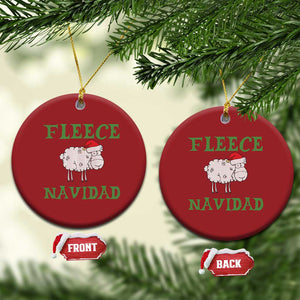 Funny Xmas Sheep Christmas Ornament Fleece Navidad Feliz Festive Xmas TS02 Circle Red Print Your Wear