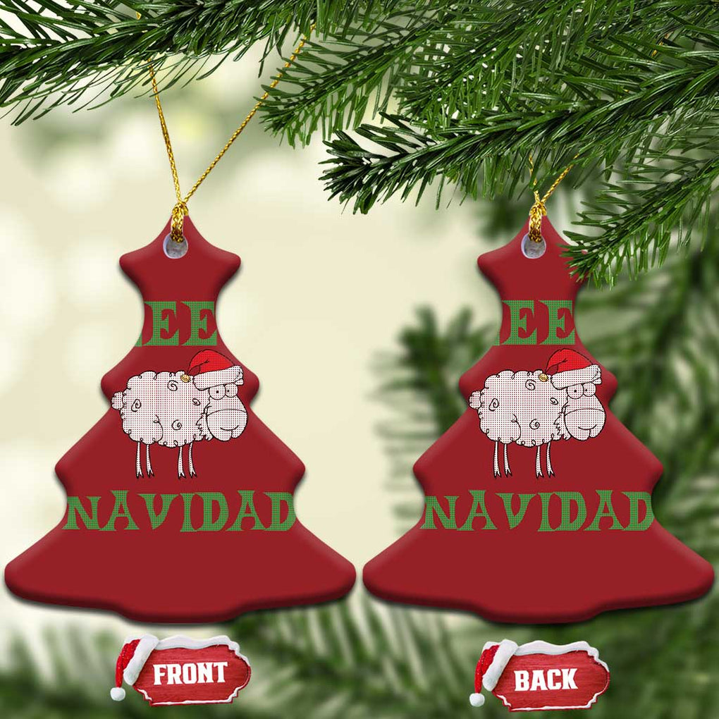 Funny Xmas Sheep Christmas Ornament Fleece Navidad Feliz Festive Xmas TS02 Christmas Tree Red Print Your Wear