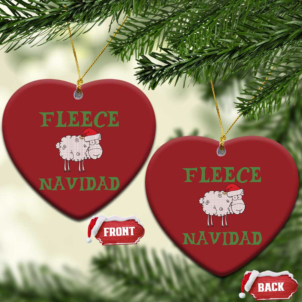 Funny Xmas Sheep Christmas Ornament Fleece Navidad Feliz Festive Xmas TS02 Heart Red Print Your Wear