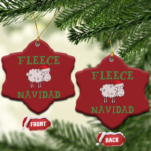 Funny Xmas Sheep Christmas Ornament Fleece Navidad Feliz Festive Xmas TS02 Snow Flake Red Print Your Wear