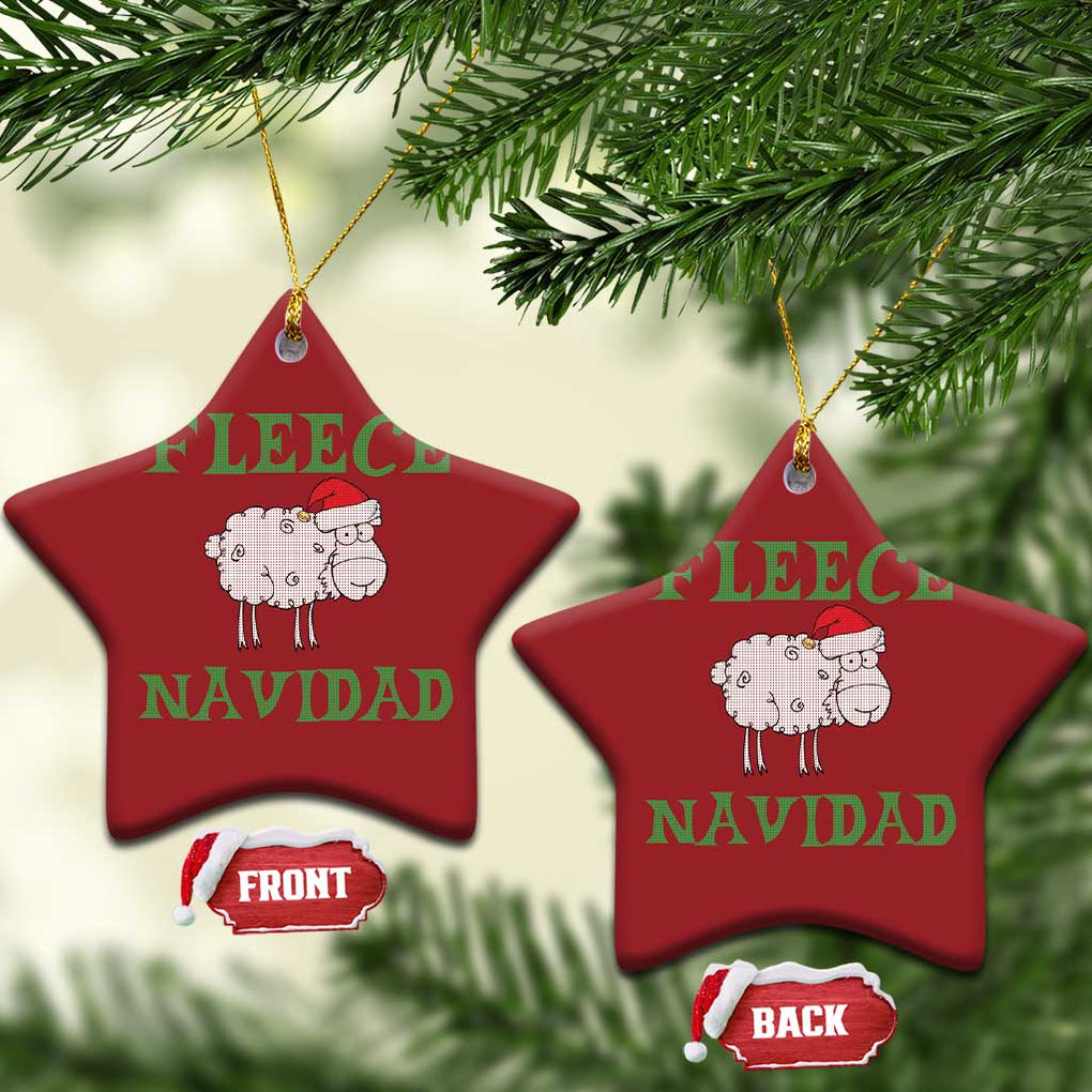Funny Xmas Sheep Christmas Ornament Fleece Navidad Feliz Festive Xmas TS02 Star Red Print Your Wear