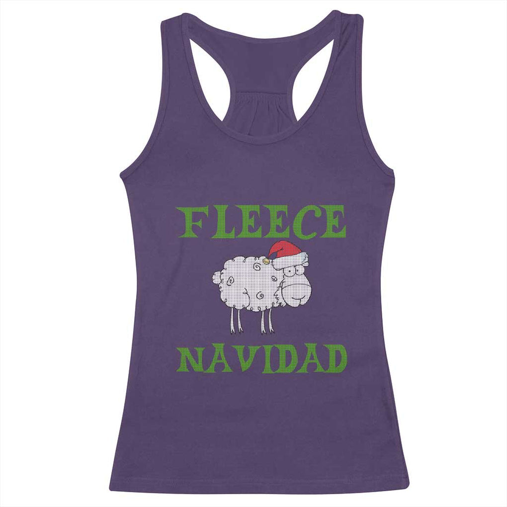 Funny Christmas Sheep Racerback Tank Top Fleece Navidad Feliz Festive Xmas TS02 Purple Print Your Wear