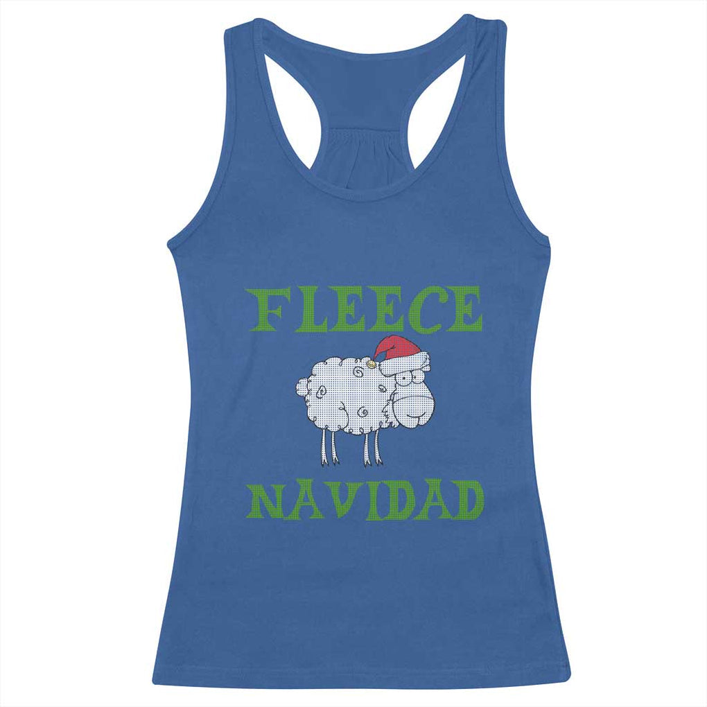 Funny Christmas Sheep Racerback Tank Top Fleece Navidad Feliz Festive Xmas TS02 Royal Blue Print Your Wear