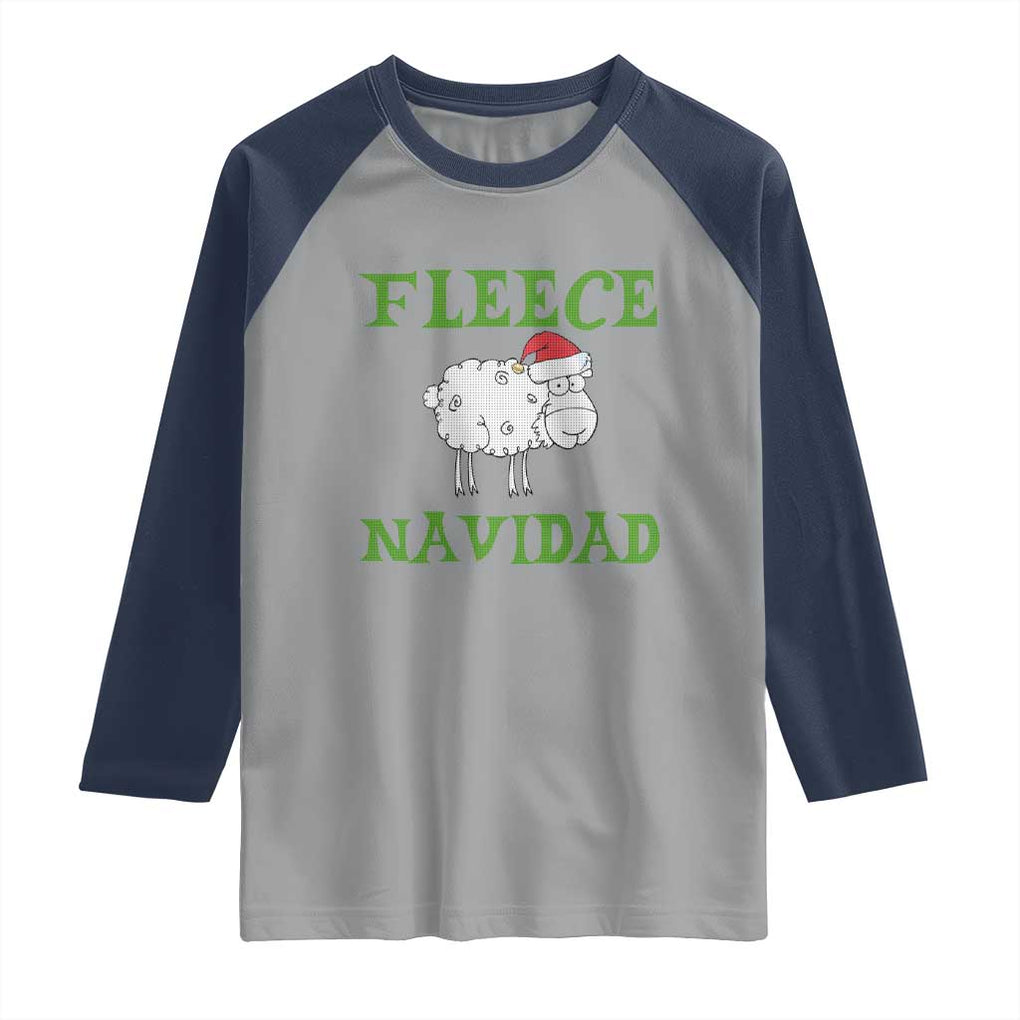 Funny Christmas Sheep Raglan Shirt Fleece Navidad Feliz Festive Xmas TS02 Sport Gray Navy Print Your Wear