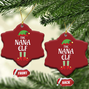 Xmas The Nana Elf Christmas Ornament Funny Grandma Xmas Family Matching TS02 Snow Flake Red Print Your Wear