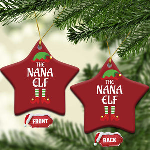 Xmas The Nana Elf Christmas Ornament Funny Grandma Xmas Family Matching TS02 Star Red Print Your Wear