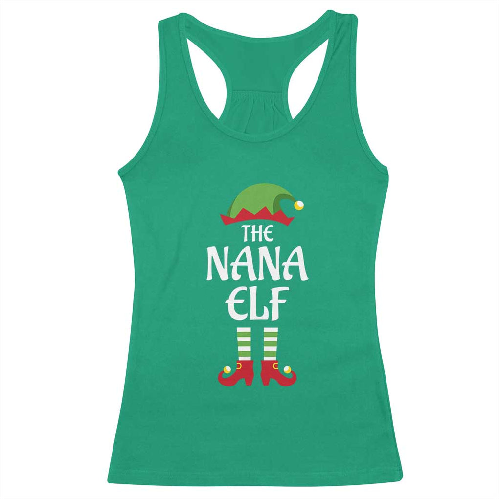 Christmas The Nana Elf Racerback Tank Top Funny Grandma Xmas Family Matching TS02 Irish Green Print Your Wear
