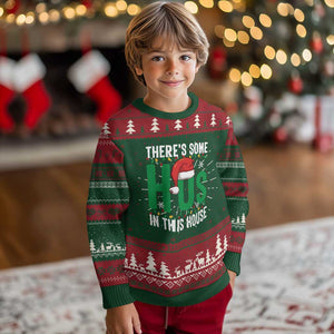 Xmas Santa Ho Ho Ho Ugly Christmas Sweater There's Some Hos In This House TS02 Christmas Print Your Wear