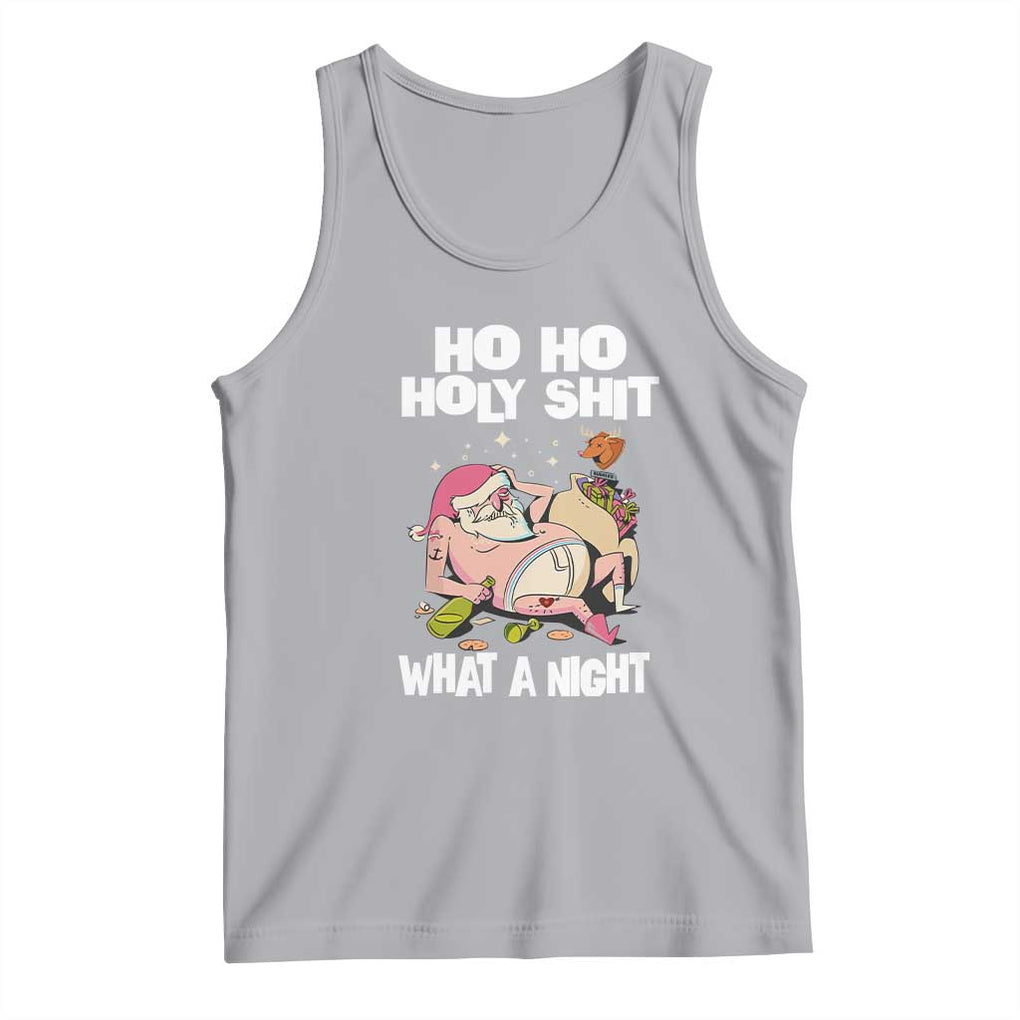 Funny Drunk Santa Tank Top Ho Ho Holy Shirt What A Night TS02 Athletic Heather Print Your Wear