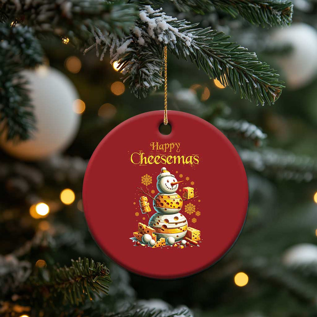 Xmas Cheese Lover Christmas Ornament Happy Cheesemas Merry Xmas TS02 Print Your Wear