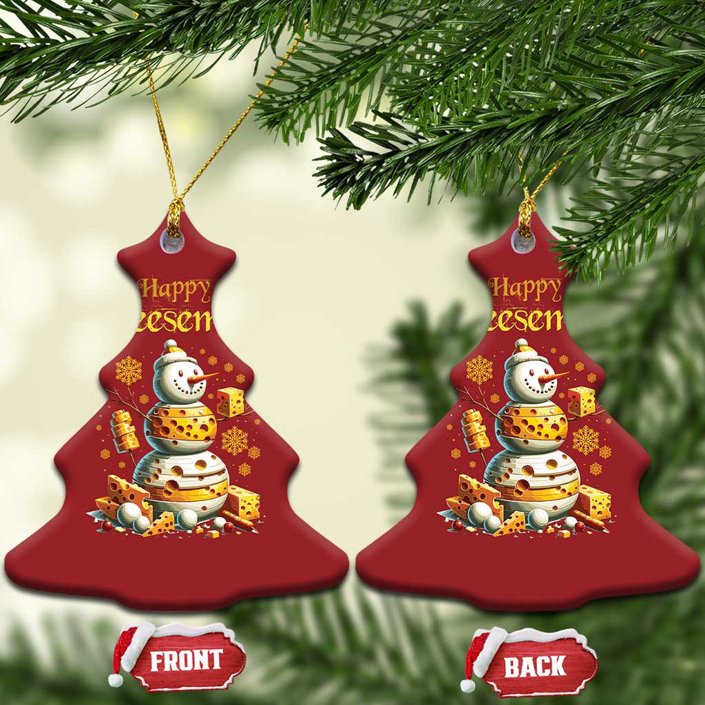 Xmas Cheese Lover Christmas Ornament Happy Cheesemas Merry Xmas TS02 Christmas Tree Red Print Your Wear