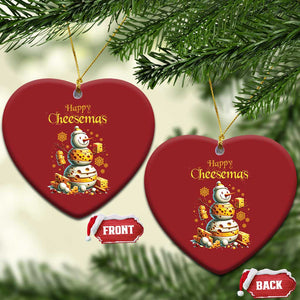 Xmas Cheese Lover Christmas Ornament Happy Cheesemas Merry Xmas TS02 Heart Red Print Your Wear