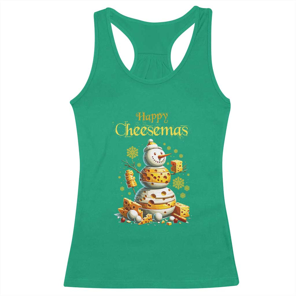 Christmas Cheese Lover Racerback Tank Top Happy Cheesemas Merry Xmas TS02 Irish Green Print Your Wear