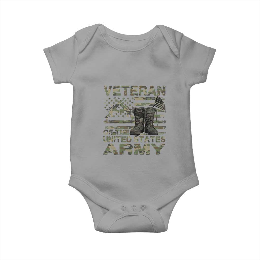 American Veteran Baby Onesie Of The US Army Camouflage Flag TS02 Sport Gray Print Your Wear