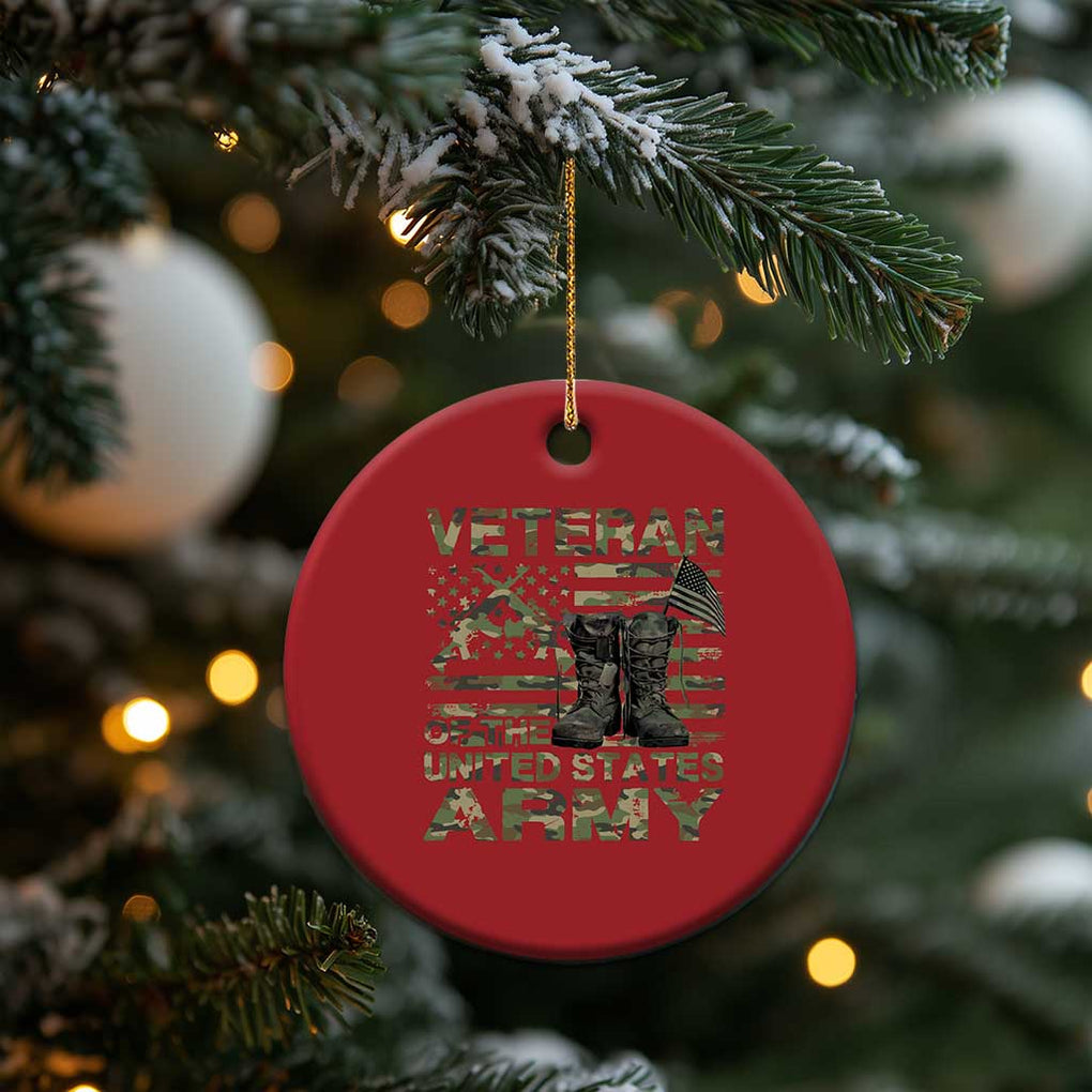 American Veteran Christmas Ornament Of The US Army Camouflage Flag TS02 Print Your Wear