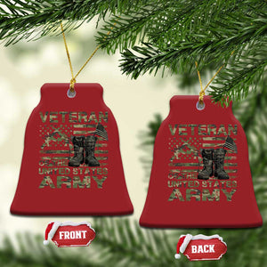 American Veteran Christmas Ornament Of The US Army Camouflage Flag TS02 Bell Flake Red Print Your Wear