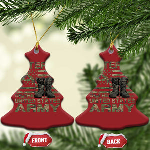 American Veteran Christmas Ornament Of The US Army Camouflage Flag TS02 Christmas Tree Red Print Your Wear