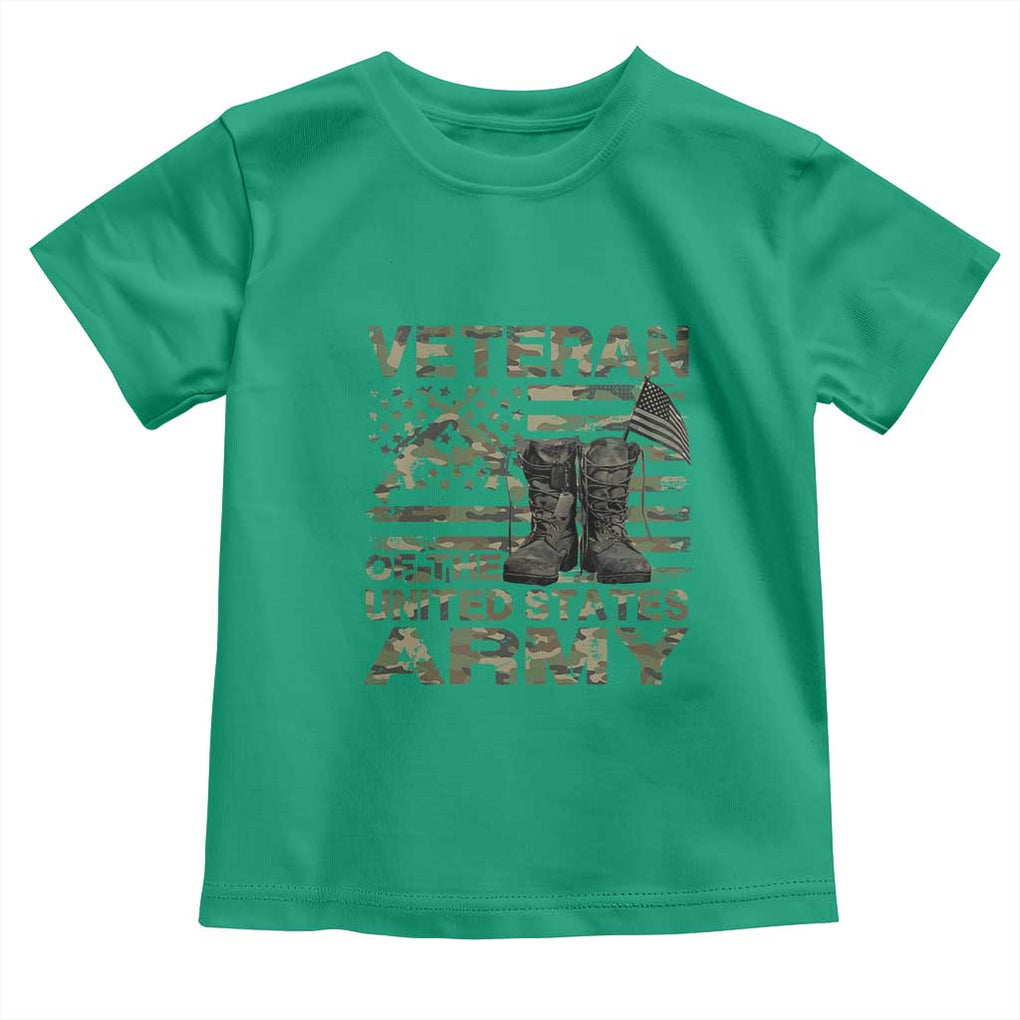 American Veteran Toddler T Shirt Of The US Army Camouflage Flag TS02 Irish Green Print Your Wear