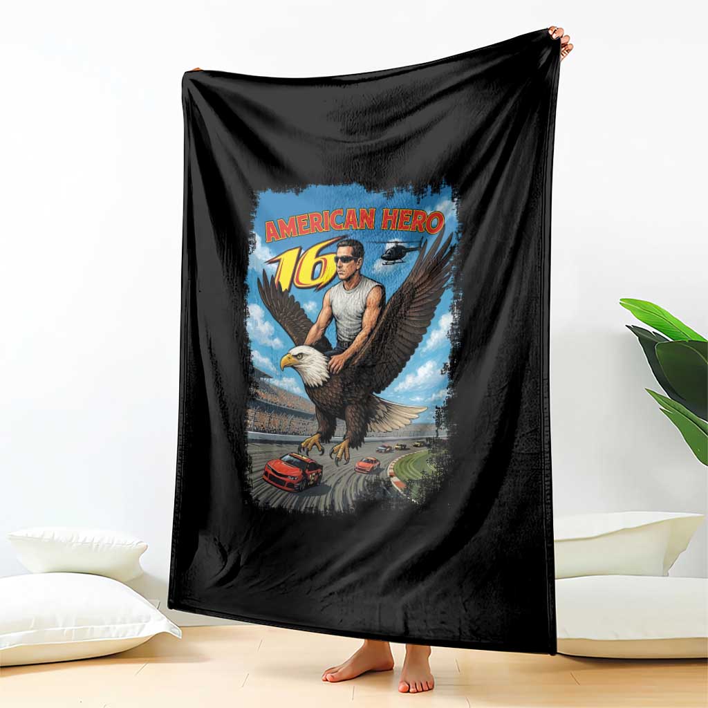 Patriotic Americanana Speed Legend 16 Tribute Throw Blanket American Hero Bald Eagle Speedway Memorial TS02 Print Your Wear