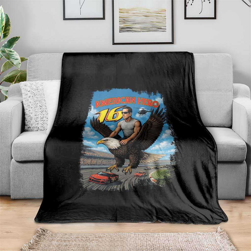Patriotic Americanana Speed Legend 16 Tribute Throw Blanket American Hero Bald Eagle Speedway Memorial TS02 Print Your Wear