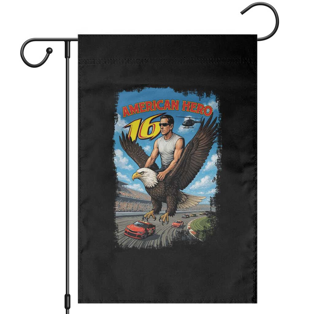 Patriotic Americanana Speed Legend 16 Tribute Garden Flag American Hero Bald Eagle Speedway Memorial TS02 Black Print Your Wear