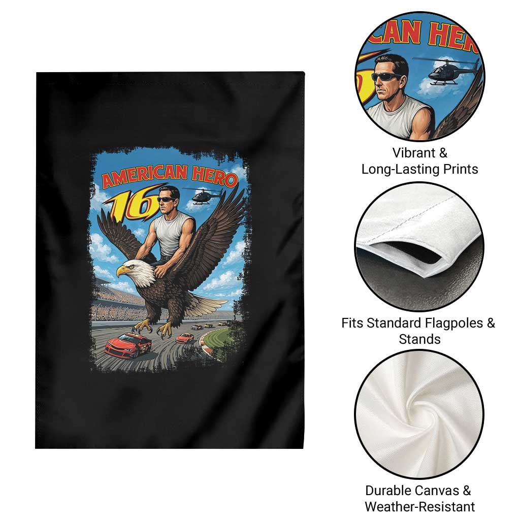 Patriotic Americanana Speed Legend 16 Tribute Garden Flag American Hero Bald Eagle Speedway Memorial TS02 Print Your Wear