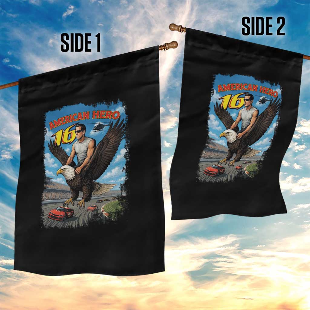 Patriotic Americanana Speed Legend 16 Tribute Garden Flag American Hero Bald Eagle Speedway Memorial TS02 Print Your Wear