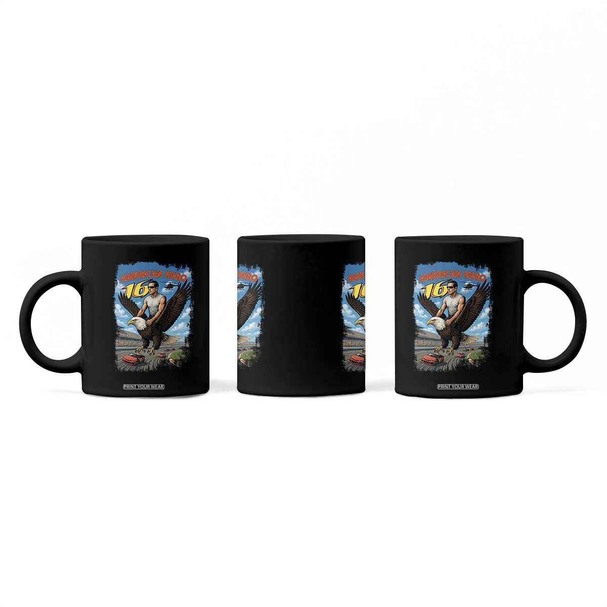 Patriotic Americanana Speed Legend 16 Tribute Coffee Mug American Hero Bald Eagle Speedway Memorial TS02 Print Your Wear