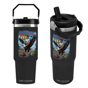 Patriotic Americanana Speed Legend 16 Tribute Flip Straw Tumbler American Hero Bald Eagle Speedway Memorial TS02 One Size: 30 oz Black Print Your Wear