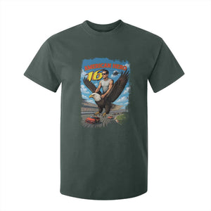 Patriotic Americanana Speed Legend 16 Tribute T Shirt For Kid American Hero Bald Eagle Speedway Memorial TS02 Dark Forest Green Print Your Wear