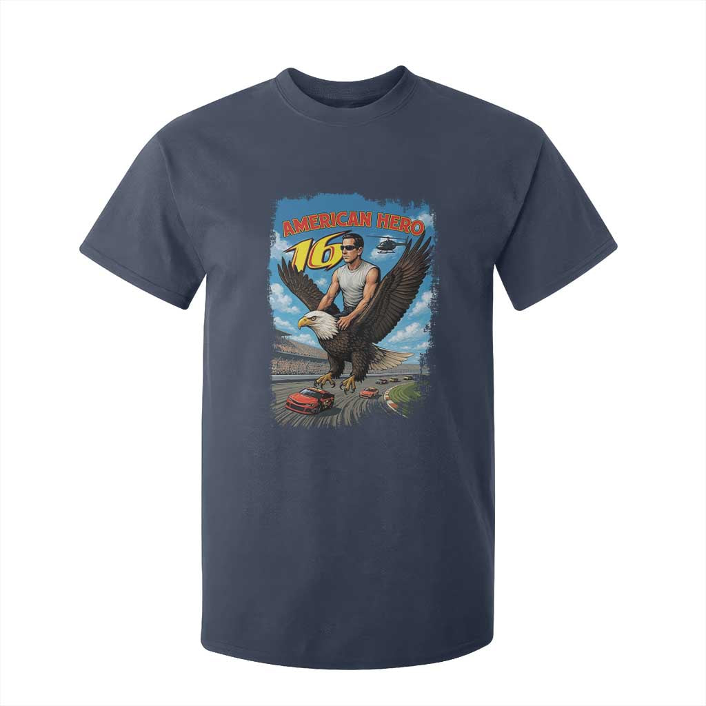 Patriotic Americanana Speed Legend 16 Tribute T Shirt For Kid American Hero Bald Eagle Speedway Memorial TS02 Navy Print Your Wear