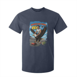 Patriotic Americanana Speed Legend 16 Tribute T Shirt For Kid American Hero Bald Eagle Speedway Memorial TS02 Navy Print Your Wear