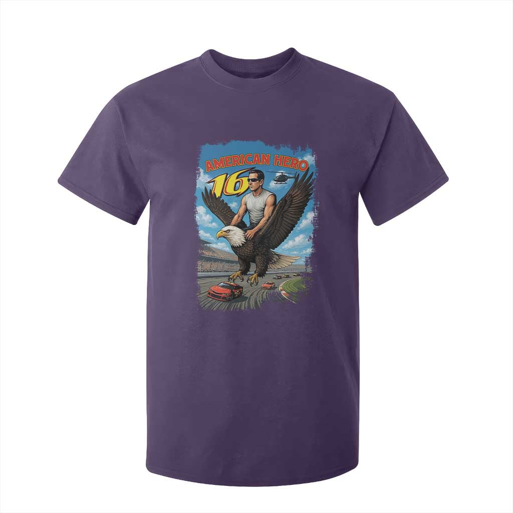 Patriotic Americanana Speed Legend 16 Tribute T Shirt For Kid American Hero Bald Eagle Speedway Memorial TS02 Purple Print Your Wear