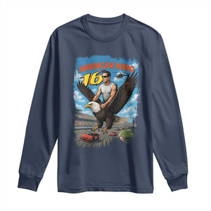 Patriotic Americanana Speed Legend 16 Tribute Long Sleeve Shirt American Hero Bald Eagle Speedway Memorial TS02 Navy Print Your Wear