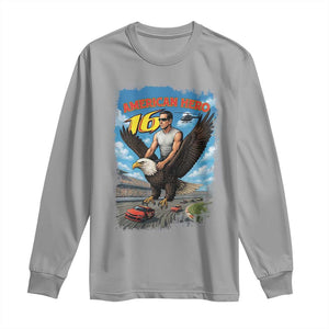 Patriotic Americanana Speed Legend 16 Tribute Long Sleeve Shirt American Hero Bald Eagle Speedway Memorial TS02 Sport Gray Print Your Wear
