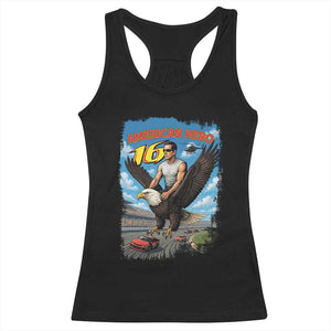 Patriotic Americanana Speed Legend 16 Tribute Racerback Tank Top American Hero Bald Eagle Speedway Memorial TS02 Black Print Your Wear