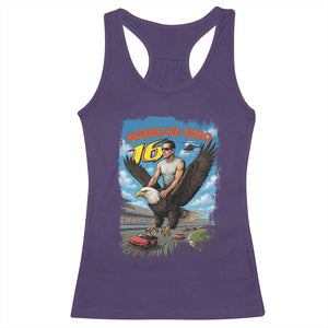 Patriotic Americanana Speed Legend 16 Tribute Racerback Tank Top American Hero Bald Eagle Speedway Memorial TS02 Purple Print Your Wear